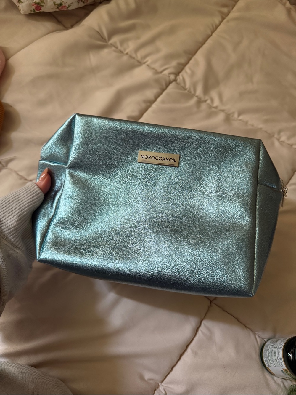 Moroccanoil Metallic Blue Cosmetic Bag